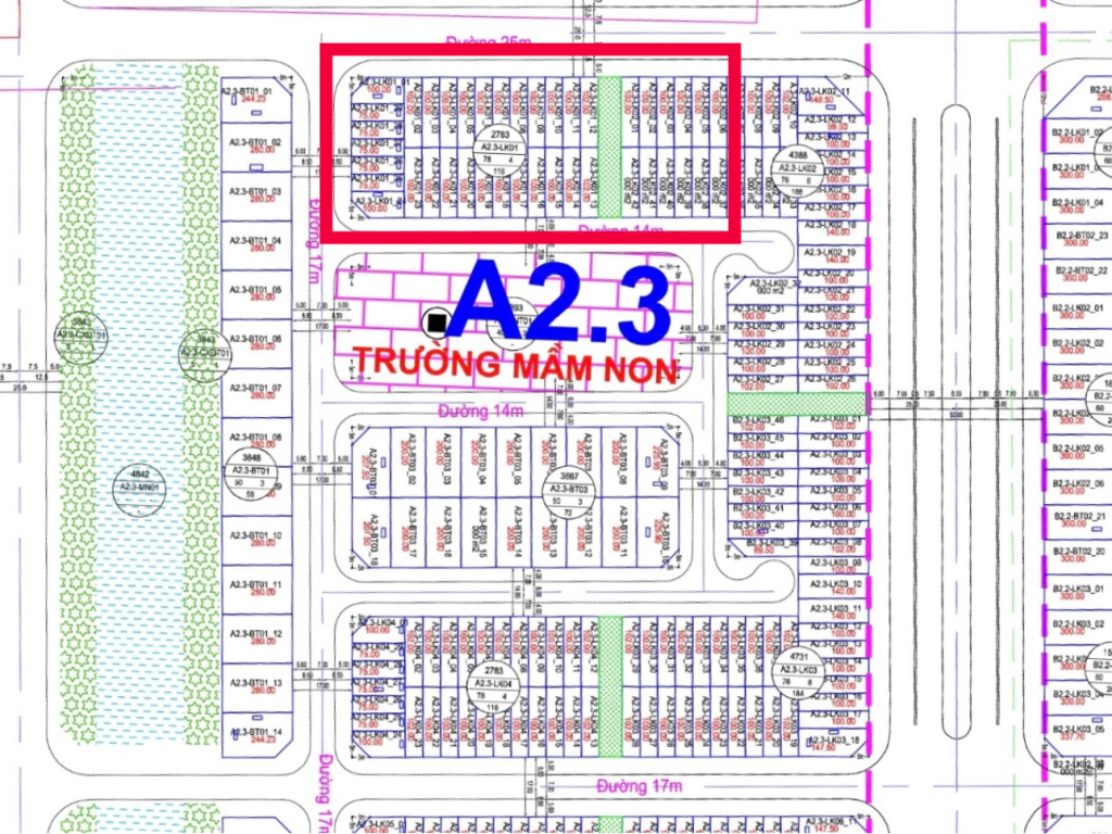 Thanh Hà khu A2.3 LK01 1/500