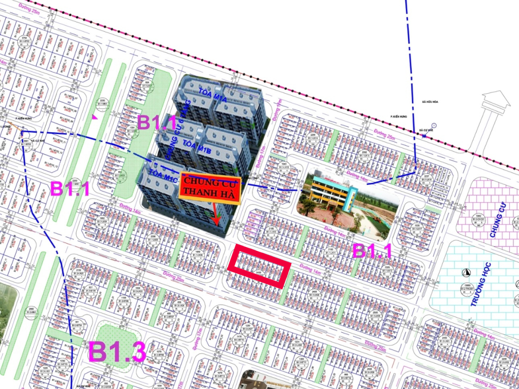 Liền kề Thanh Hà B1.1 LK07 1/500