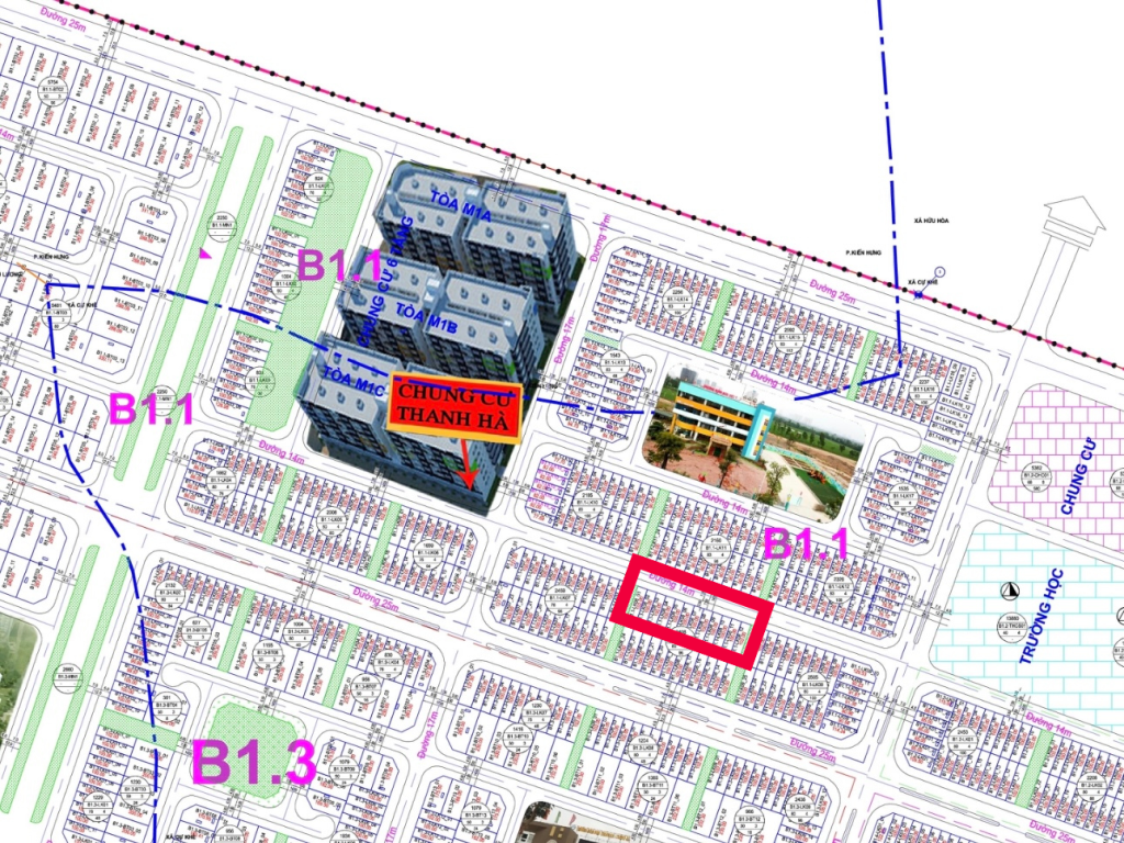 Liền kề Thanh Hà B1.1 Lk08 1/500
